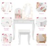 Girls' Vanity Set with Light and Mirror, Makeup Table and Stool for Kids Ages 4-9, Wood Dressup Playset for Birthday Gift - 3 of 4