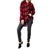 Women's Full Size Plaid Button Front Hooded Shirt - HEIMISH USA - 3 of 4
