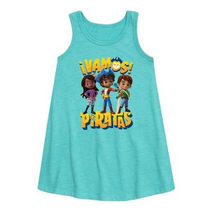 - Santiago of The Sea - Vamos Piratas Graphic Sleeveless Aline Dress - 1 of 3