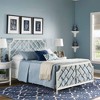 Queen Brinley Geometric Mosaic Metal Bed White - Inspire Q: Farmhouse-Style, Sturdy Frame, Box Spring Required - 2 of 4