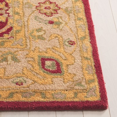 Rust and Beige Hand Tufted Wool Area Rug
