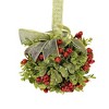 Ganz 4.0 Inch Mistletoe Hanging Kissing Ball Berries Ribbon Tree Ornaments - 2 of 3