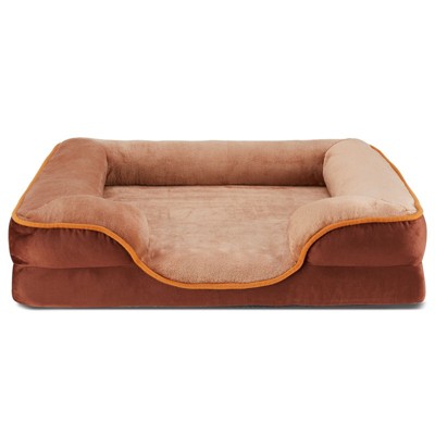 JIONJOY Dog Bed: Brown Pet Sofa Bed with Supportive Foam and Removable & Washable Coverr