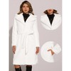 Allegra K Women's Faux Fur Winter Warm Belted Fluffy Jackets Overcoat Outerwear - 2 of 4