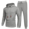 COOFANDY Men's Tracksuit 2 Piece Hoodie Sweatsuit Sets Casual Athletic Jogging Suits Waffle Plaid Jacquard Outfits - 4 of 4