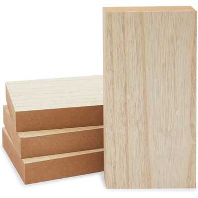 Bright Creations 4 Pack Unfinished Wood Blocks for Arts and Crafts, Wood Burning (4 x 8 in)