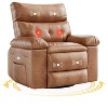 360° Swivel Recliner Chairs, PU Leather Rocker Recliner Chair with Heat and Massage, Ergonomic Lounge Chair with Remote Control for Adults - 4 of 4