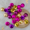 Northlight 24ct Shatterproof 2-Finish Christmas Ball Ornament Set 2.5” - Purple/Gold - 2 of 4