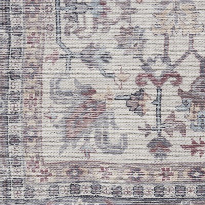 Nicole Curtis Grey 4' x 6' Machine Washable Vintage Medallion Area Rug