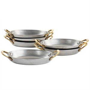 Gibson 6 Piece Mini Vintage Oval Au Gratin Pan Set with Brass Handle - 1 of 4