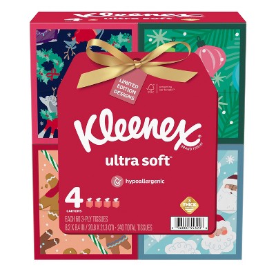 Kleenex Holiday Ultra Soft Facial Tissue - 4pk/60ct