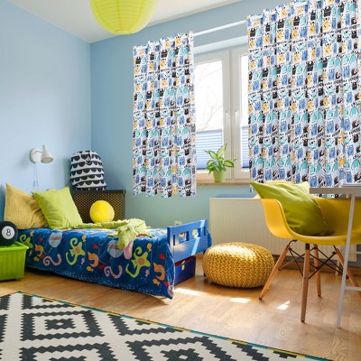 2 Pcs 84 x 42 Monster Series Pattern Kids Curtain Panels Multicolor - PiccoCasa