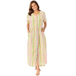Only Necessities Plus Size Long Seersucker Lounger - 1 of 4
