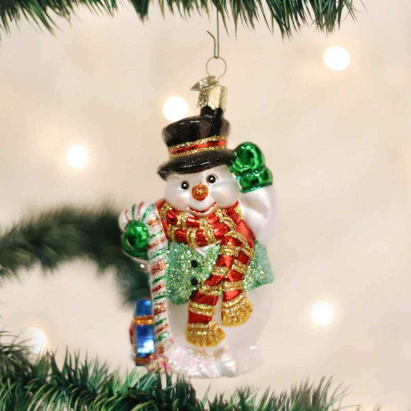 Old World Christmas 4.25 In Candy Cane Snowman Ornament Snowman Tree Ornaments, 2 of 4