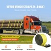 VEVOR Winch Straps, 4" x 30', 6000 lbs Load Capacity, 18000 lbs Break Strength, Truck Straps with Flat Hook, Yellow (4 Pack) - 3 of 4