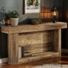 Hommoo 63" Farmhouse 2-Tier Wooden Console Table Vintage Brown - 4 of 4