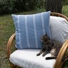 24" x 24" Blue & Light Blue Striped Handwoven Large Indoor/ Outdoor Throw Pillow - 2 of 4