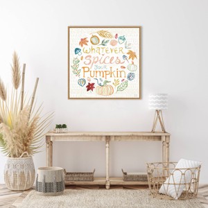 Amanti Art 30"x30" Harvest Whimsy IX by Dina June Framed Canvas Wall Art Print - 1 of 4