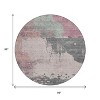 Blush Sage And Charcoal Abstract Washable Indoor Outdoor Area Rug - 3 of 4