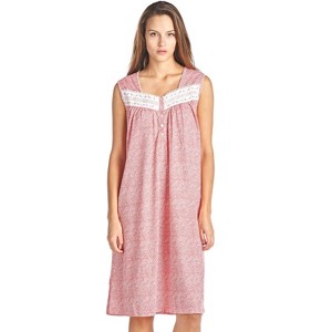 Casual Nights Women's Floral Embroidered/Lace Trim Sleeveless Nightgown - 1 of 4