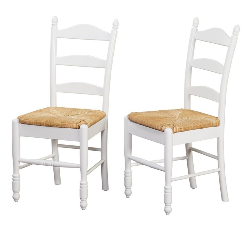 Set of 2 Ladder Back Dining Chairs - Buylateral, 4 of 5
