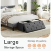 ELJGET Storage Ottoman with Thicker Foam Padded Seat. Ottoman with Storage Bench for Living Room Bedroom, 350lbs Weight Support,  Dark Gray - 2 of 4