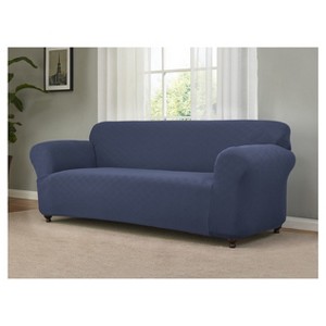 Blue Solid Sofa Slipcover