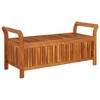 vidaXL Patio Storage Bench with Cushion Loveseat Outdoor Solid Wood Acacia - Gray 49.6" x 19.7" x 23.6" - 3 of 4