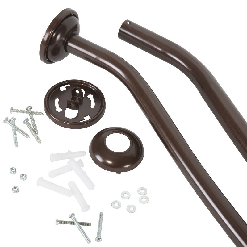 Curved Wall Mountable Shower Rod Dark Brown - Bath Bliss, 5 of 11