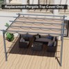 Aoodor Pergola Replacement Canopy- Retractable Sun Shade Cover with Water-Resistant & UPF 50+ UV Blocking for Outdoor Patio - 2 of 4