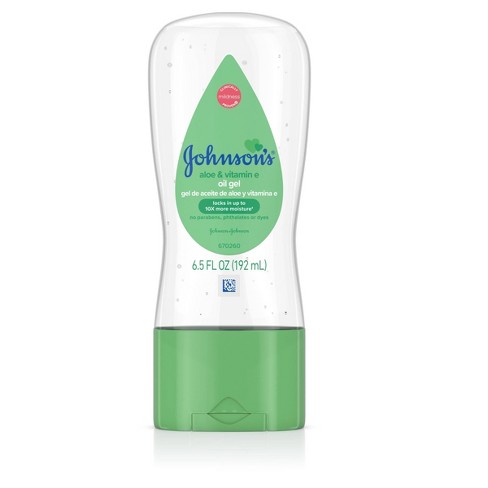 Johnson's Baby Body Oil Gel with Mineral Oil Enriched, Aloe Vera & Vitamin E for Dry Skin - 6.5 fl oz - image 1 of 4