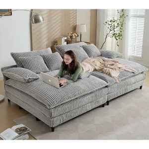 PAGED Modern Recliner Chair, 54.75" W Sofa Chair with 2 Pillows and Adjustable Backrest, Oversized Living Room Chair for Balcony - 1 of 4