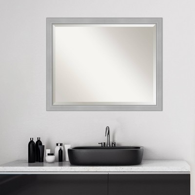 Elegant Vista Brushed Nickel 31"x25" Bathroom Vanity Wall Mirror