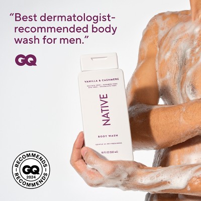 Native Body Wash - Vanilla & Cashmere - 18 fl oz: Liquid, Whole Body, Normal Skin, Paraben-Free