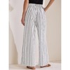 INSPIRE CHIC Women's Casual Drawstring Stripe Wide Leg High Waist Cotton Loose Pants - 4 of 4