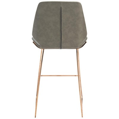 Masami Grey and Gold Saddle Style Counter Stool