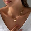 Women's 18K Real Gold Plated Eternal Cross Necklace, Non-Tarnish Waterproof Minimalist Religious Jewelry | Sacred Gift for Easter Christian Faith - 2 of 4