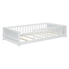 YOOCOZZ Twin Size Floor Platform Bed with Built-in Book Storage Rack and Guardrails - 3 of 4