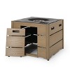 40,000 BTU Square Outdoor Fire Pit with Lightweight Concrete Top and WPC Base - 2 of 4