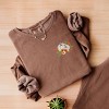Embroidered White Pumpkins - Womens Lightweight Garment Dyed Sweatshirt - 2 of 3