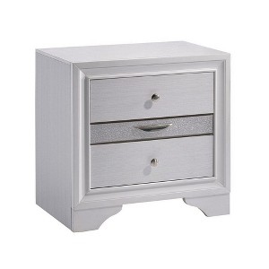Royal Hampton Solid Wood Night Stand With Jewelry Drawers, White - 1 of 4