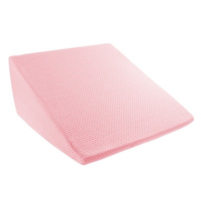 Hastings Home Extra High Memory Foam Wedge Pillow with Antibacterial and Mildew Proof Bamboo Fiber Cover - Pink