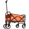 VYNXARIA Minimeetall Colorful Collapsible Foldable Wagon Cart with strapping system, Beach Wagon ,Utility Wagon Grocery Cart,orange leaf - 2 of 4