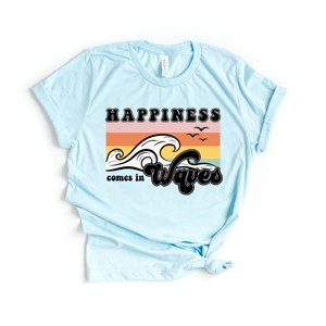 Simply Sage Market Happiness Comes In Waves Stripes Short Sleeve Tee - 1 of 4