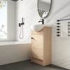 Phiestina 18-Inch Bathroom Vanity with Sink, Small Freestanding Vanity and Sink Combo, Light Oak and Black Knobs - 4 of 4
