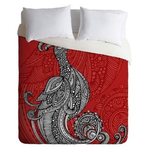 Valentina Ramos the Bird Lightweight Duvet Cover Twin Red - Deny Designs , Size: Twin/Twin XL, Red Black