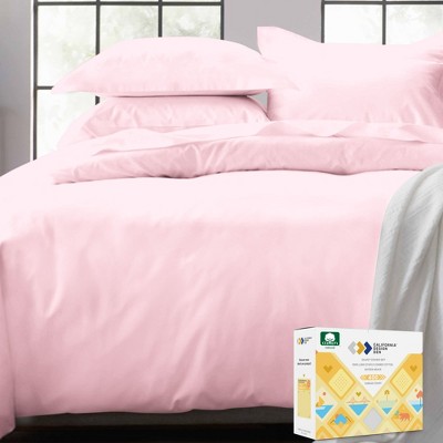 Duvet Cover Set 100% Cotton Sateen - Button Closure, Corner Ties by California Design Den