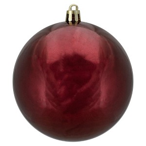 Northlight 4" Shatterproof Shiny Christmas Ball Ornament - Burgundy - 1 of 2