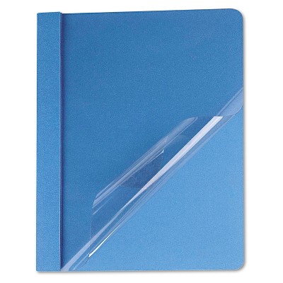 Universal Clear Front Report Cover Tang Fasteners Letter Size Light Blue 25/Box 57121