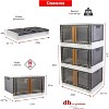 dbest products Quik Box - 19 Gallon Stackable Storage Bins with Doors, Collapsible Organizer Foldable Container Perfect For Any Home - 3 Pack - 3 of 4